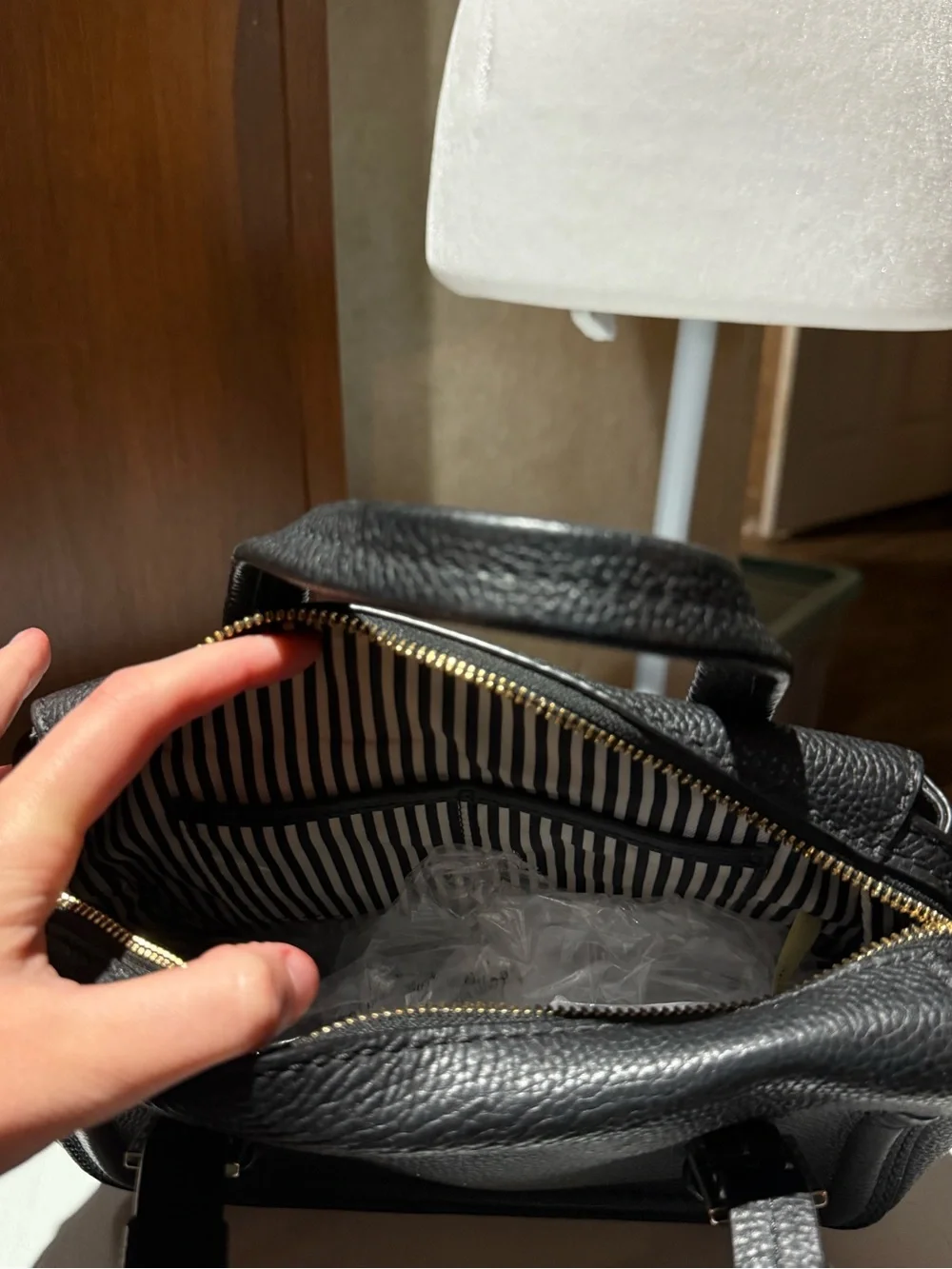 kate spade Black Pebbled Leather Satchel with Tassels